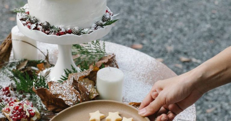 Thermal Paste - Crop cook with decorative Christmas Day title near tasty cake