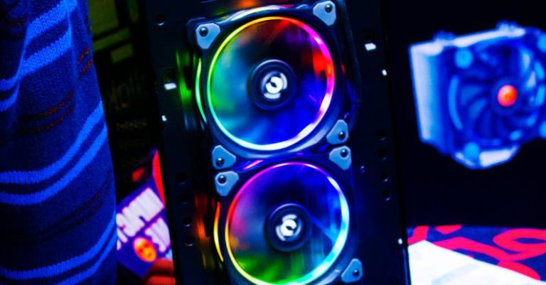 Case Fans - Neon Light Speaker on Table