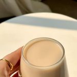 Glass Etching - hand holding coffee drink