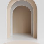 3D Rendering - White and Brown Round Frame