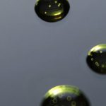 Air Vs Liquid - Abstract background with green water drops