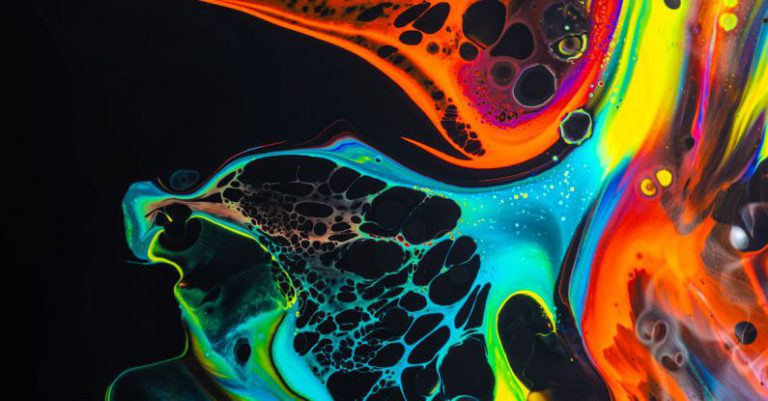 Liquid Cooling Beginner - Colorful mix of neon paints swirling on black surface